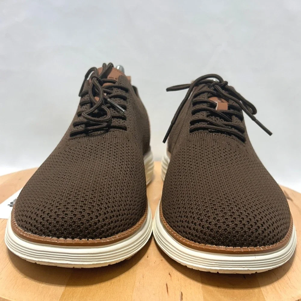 VILOCY Men's Brown Casual Business Mesh Breathable Oxford Sneakers -11W 44 EUR W